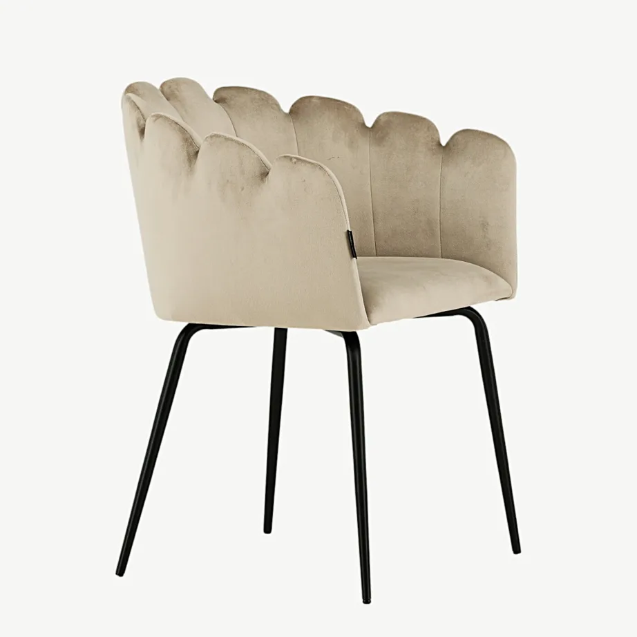 Beežist velvetkangast söögitool mustade terasjalgadega Limhamn, 15001-880 – 3