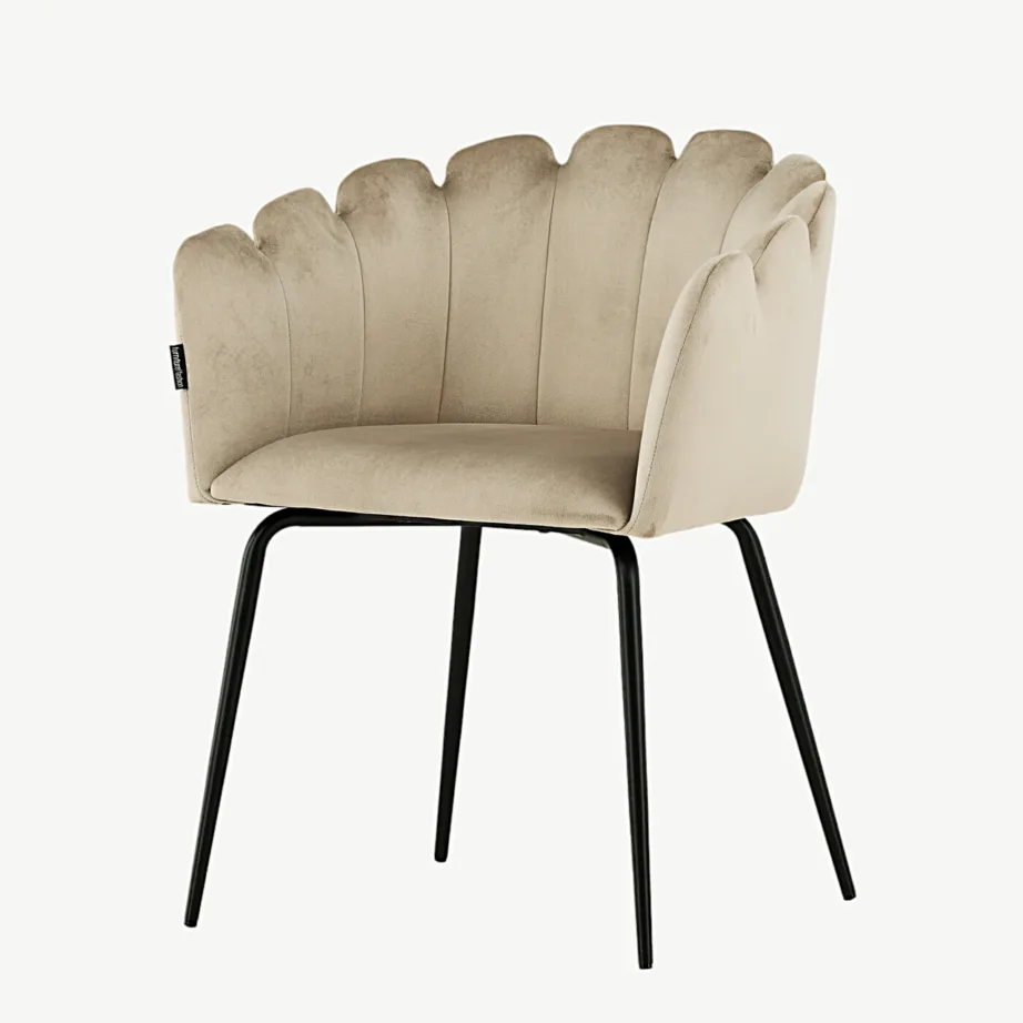 Beežist velvetkangast söögitool mustade terasjalgadega Limhamn, 15001-880 – 5