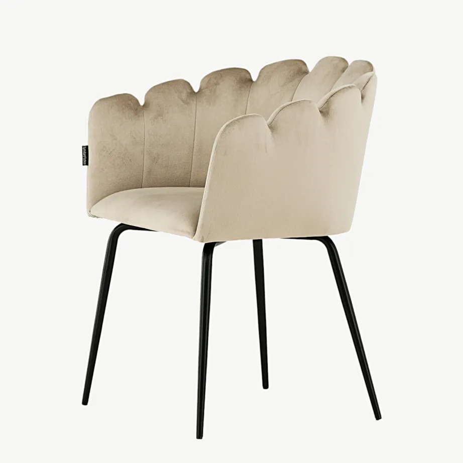 Beežist velvetkangast söögitool mustade terasjalgadega Limhamn, 15001-880 – 6