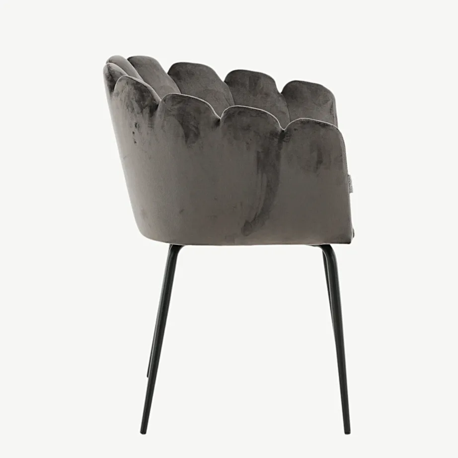 Limhamni hall sametist söögitool mustade metalljalgadega, 15001-885 – 2