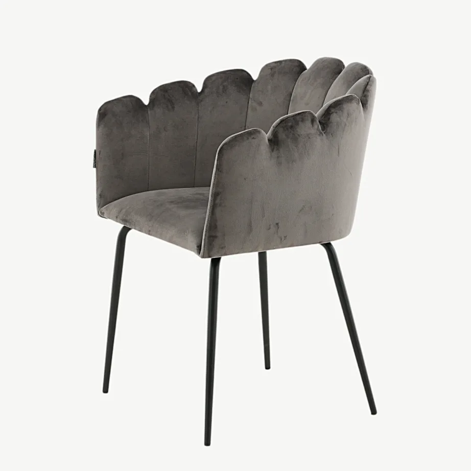 Limhamni hall sametist söögitool mustade metalljalgadega, 15001-885 – 6