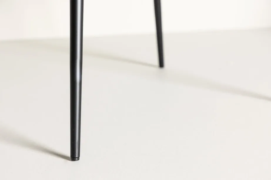 Limhamni must sametkattega söögitool mustade metalljalgadega, 15001-888 – 9