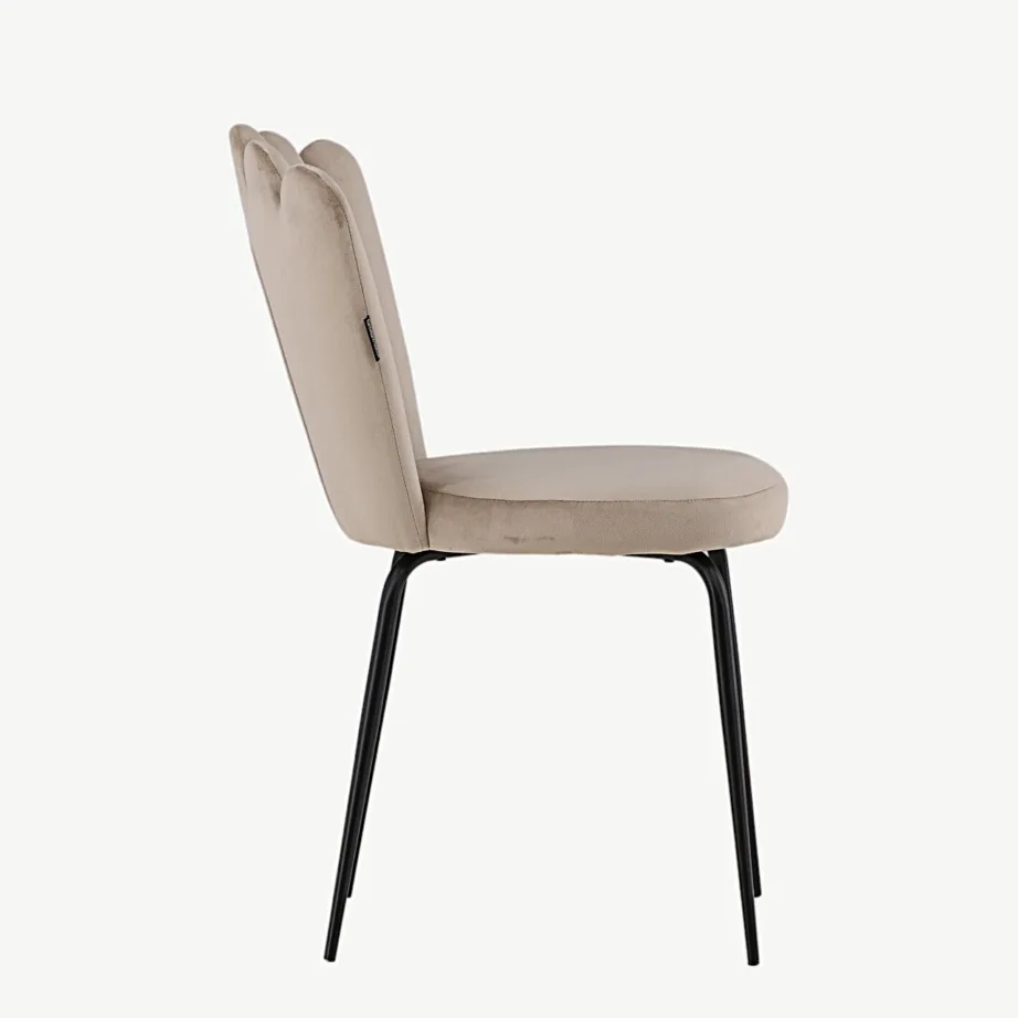 Beežist velvetkangast Limhamni söögitool mustade metalljalgadega, 15002-880 – 2