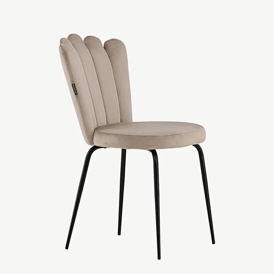 Beežist velvetkangast Limhamni söögitool mustade metalljalgadega, 15002-880 – 3