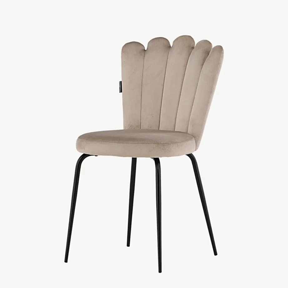 Beežist velvetkangast Limhamni söögitool mustade metalljalgadega, 15002-880 – 5