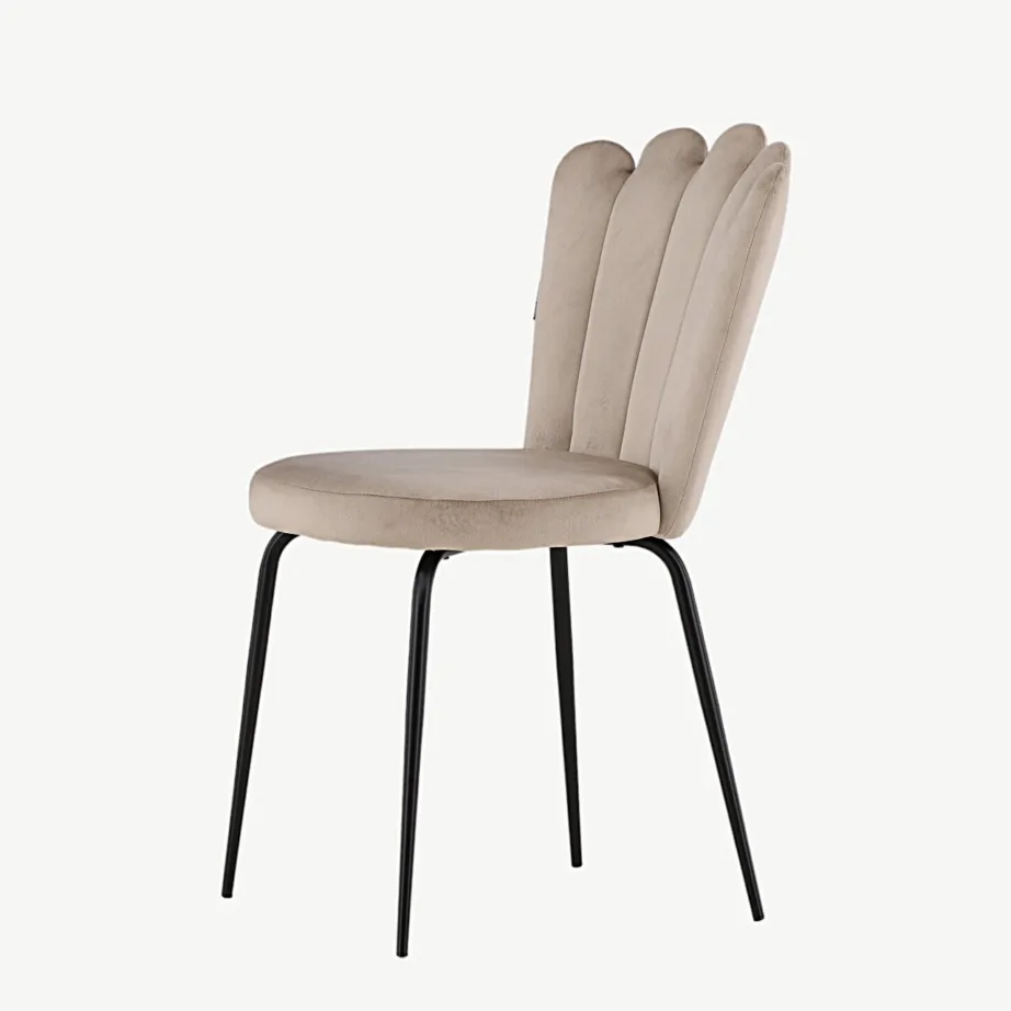 Beežist velvetkangast Limhamni söögitool mustade metalljalgadega, 15002-880 – 6