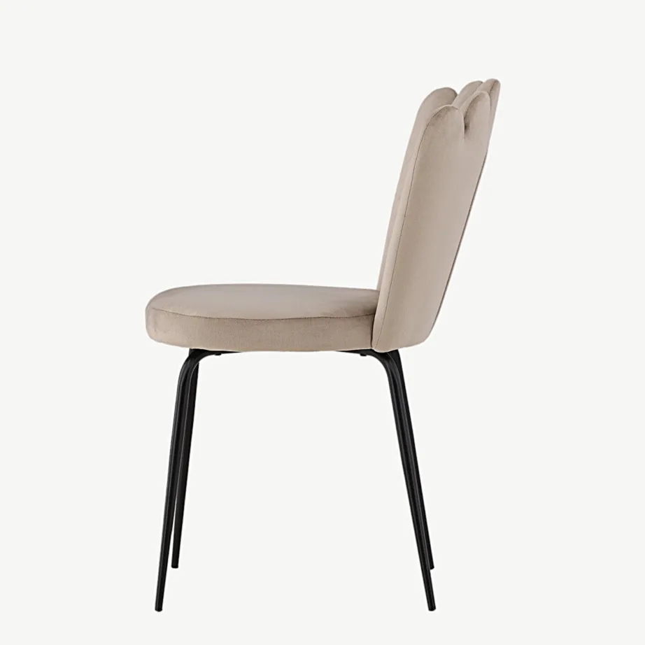 Beežist velvetkangast Limhamni söögitool mustade metalljalgadega, 15002-880 – 7