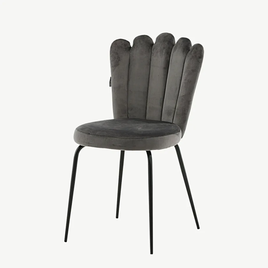 Limhamni hallist sametist söögitool mustade metalljalgadega, 15002-885 – 5