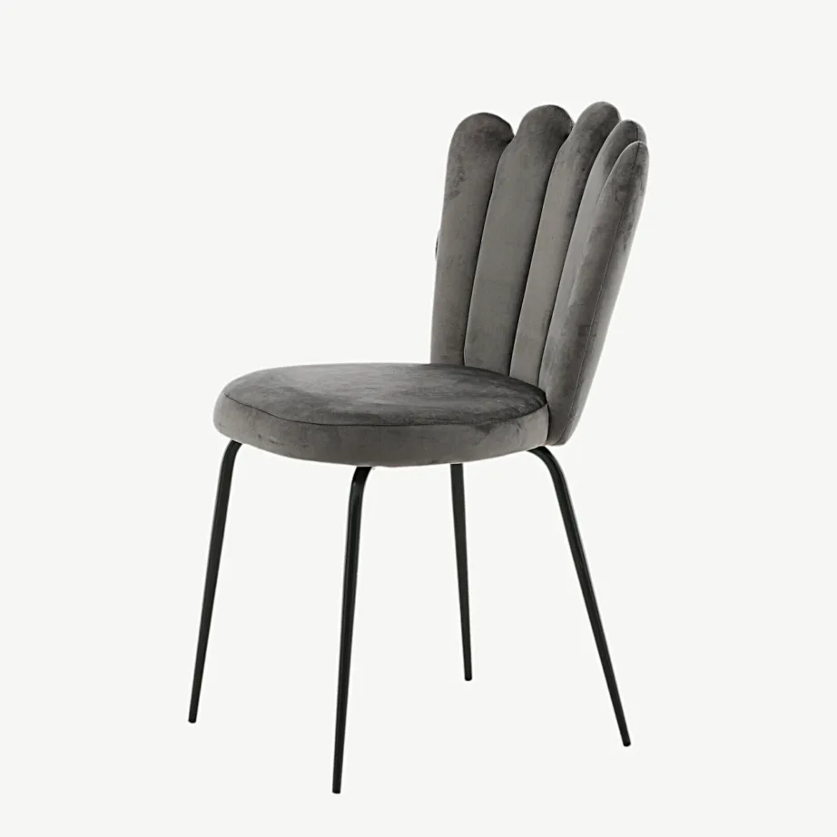 Limhamni hallist sametist söögitool mustade metalljalgadega, 15002-885 – 6