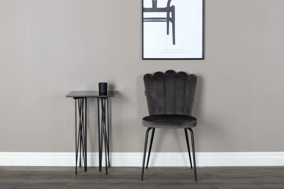 Limhamni hallist sametist söögitool mustade metalljalgadega, 15002-885 – 8