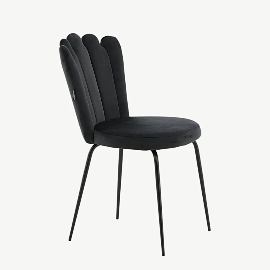 Limhamni musta veluurkattega söögitool terasraamil, 15002-888 – 3