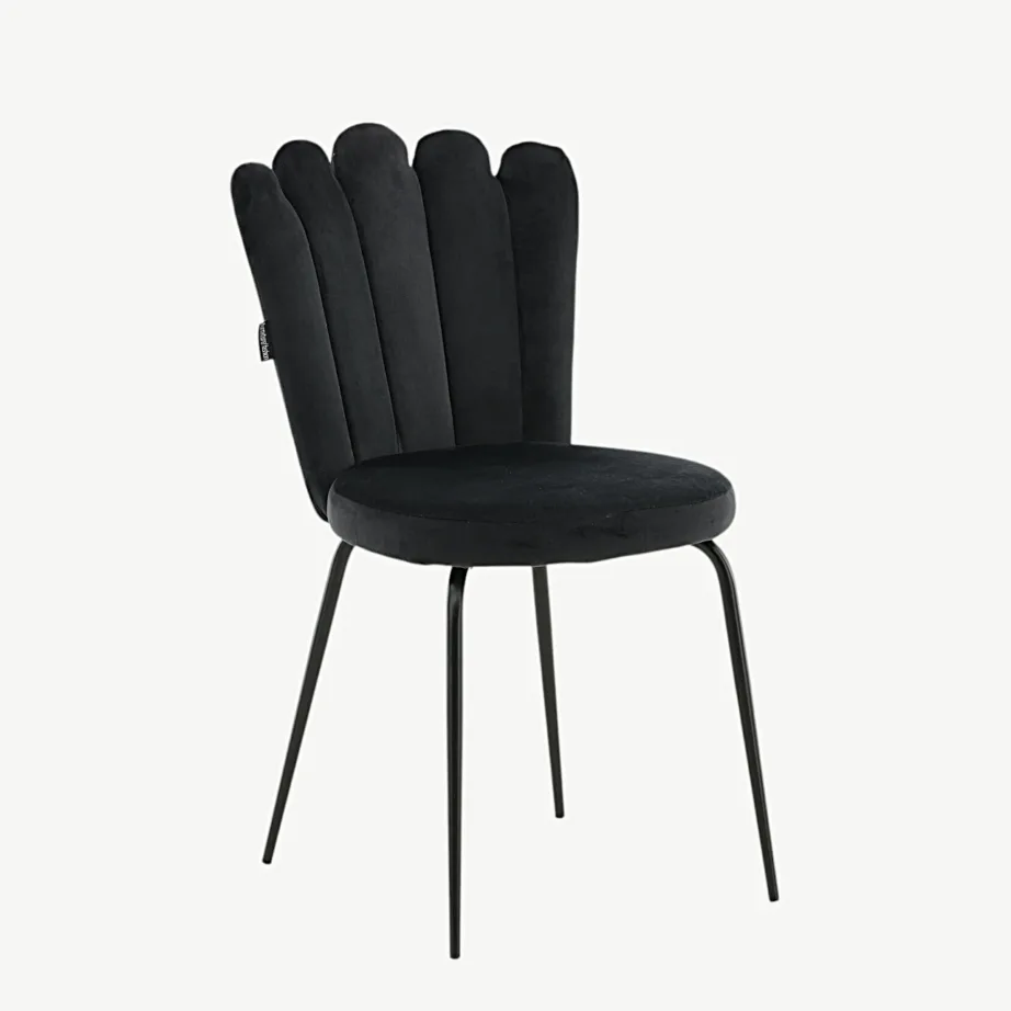 Limhamni musta veluurkattega söögitool terasraamil, 15002-888