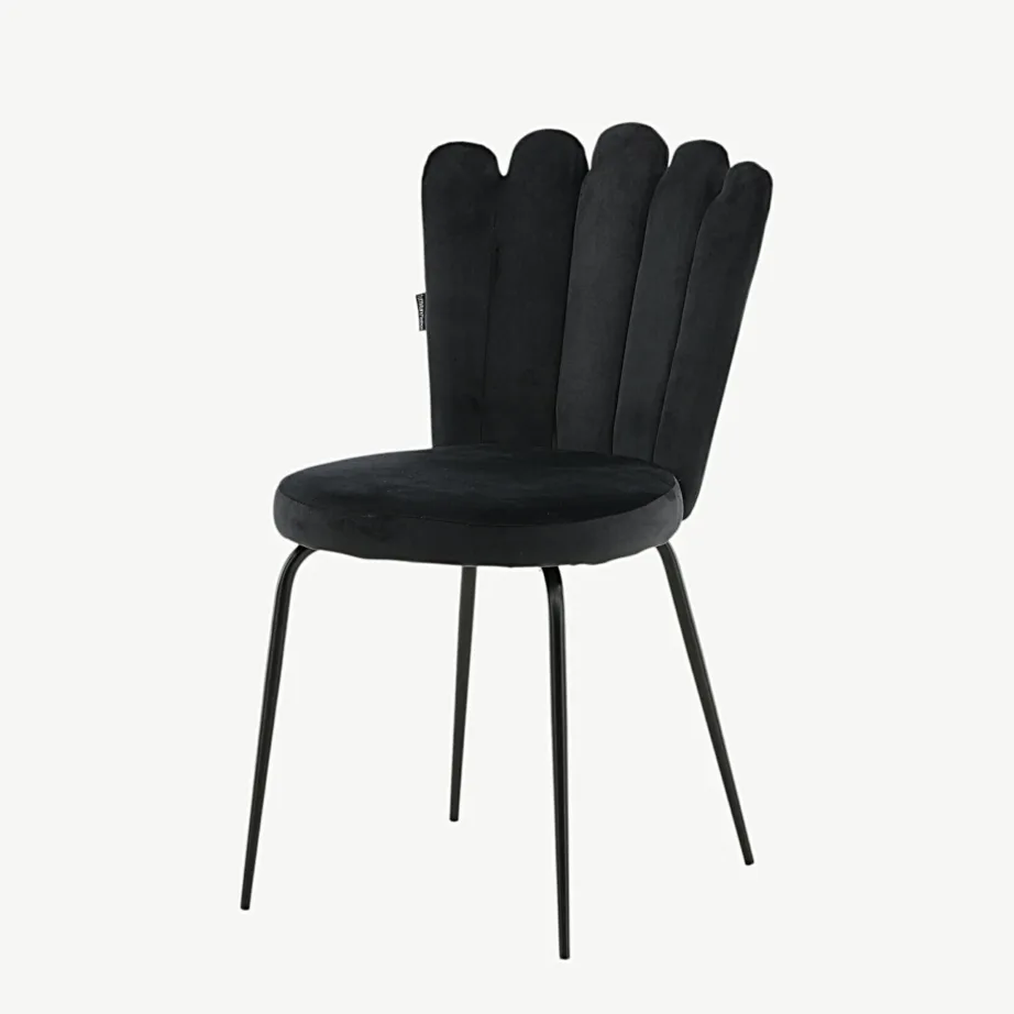 Limhamni musta veluurkattega söögitool terasraamil, 15002-888 – 5