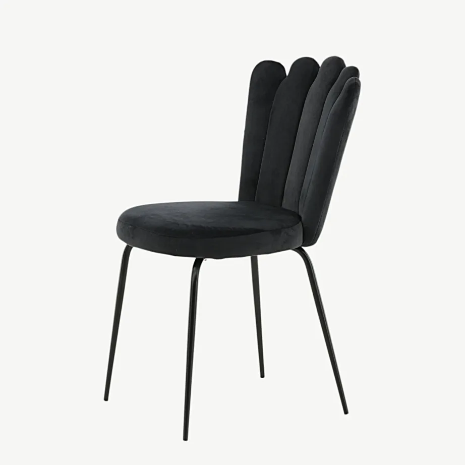 Limhamni musta veluurkattega söögitool terasraamil, 15002-888 – 6