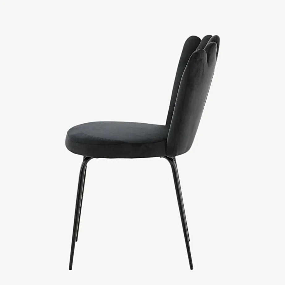 Limhamni musta veluurkattega söögitool terasraamil, 15002-888 – 7