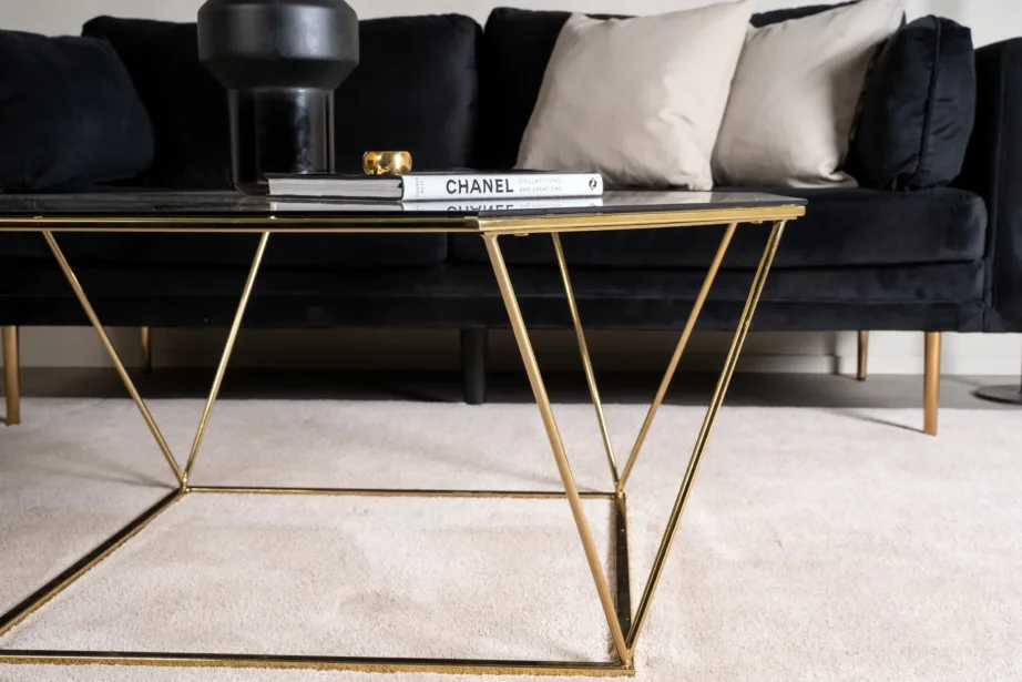 Kaheksanurkne klaasist diivanilaud Österlen kuldse terasraamiga, 100 cm, 15003-189 – 6