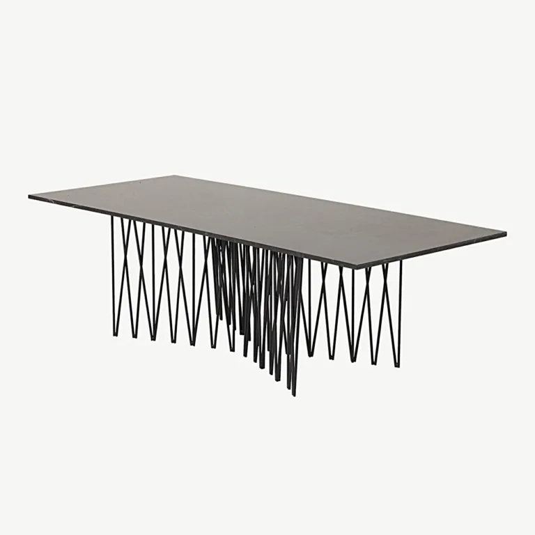 Stone diivanilaud musta kivimustriga fiibertsemendi plaadiga ja metalljalgadel - 15006-588