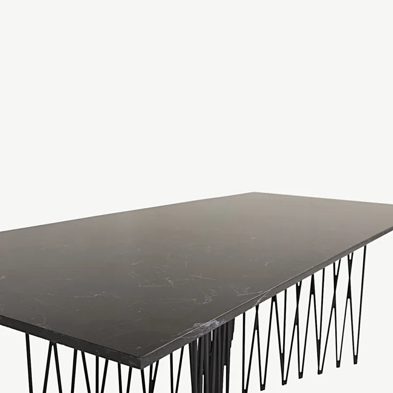 Stone diivanilaud musta kivimustriga fiibertsemendi plaadiga ja metalljalgadel - 15006-588