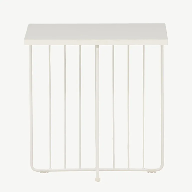 Valge metallraamiga diivanilaud Dayton, ruudukujuline MDF (40 × 40 cm) - 15009-011