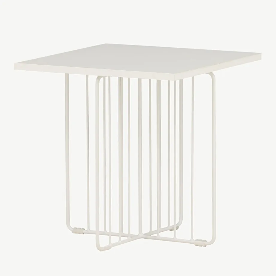 Valge metallraamiga diivanilaud Dayton, ruudukujuline MDF (40 × 40 cm), 15009-011 – 6