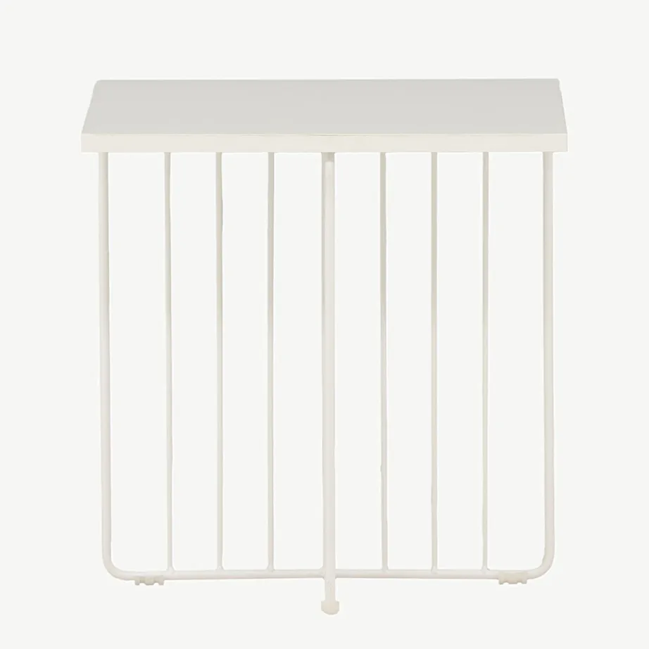 Valge metallraamiga diivanilaud Dayton, ruudukujuline MDF (40 × 40 cm), 15009-011 – 7