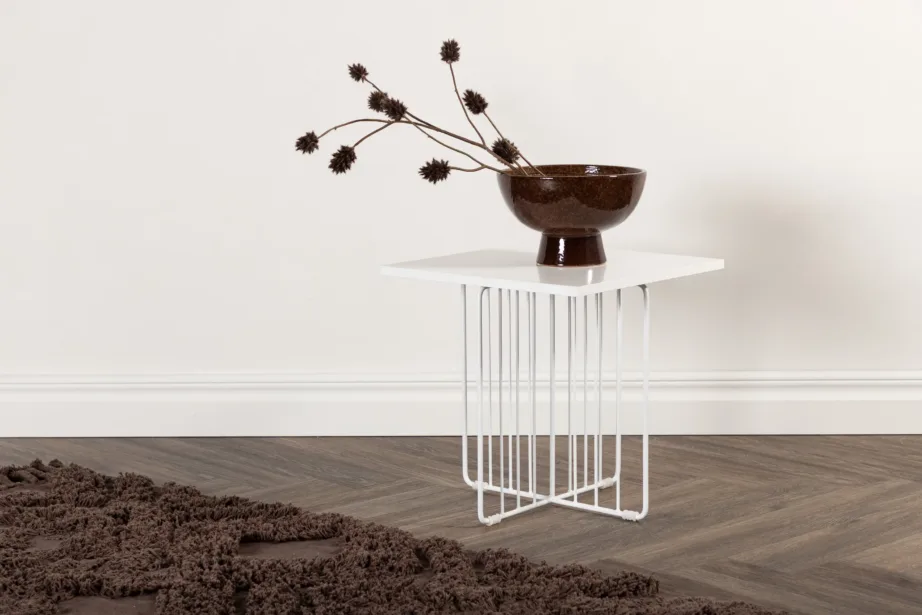 Valge metallraamiga diivanilaud Dayton, ruudukujuline MDF (40 × 40 cm), 15009-011 – 8