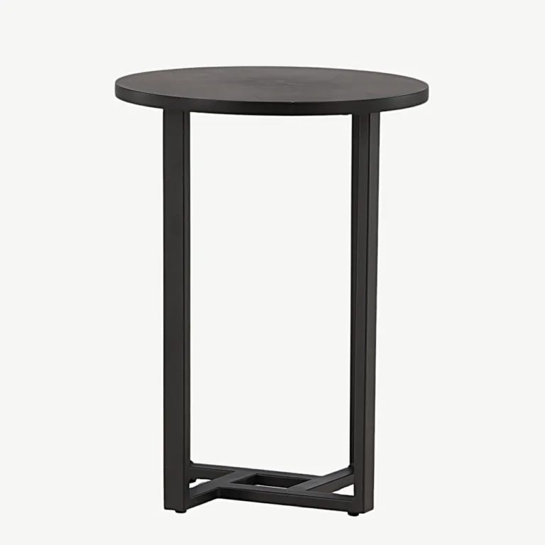 Lawton ümmargune must diivanilaud, MDF ja metallraam, ø40 cm - 15009-020
