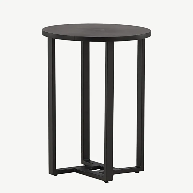 Lawton ümmargune must diivanilaud, MDF ja metallraam, ø40 cm - 15009-020
