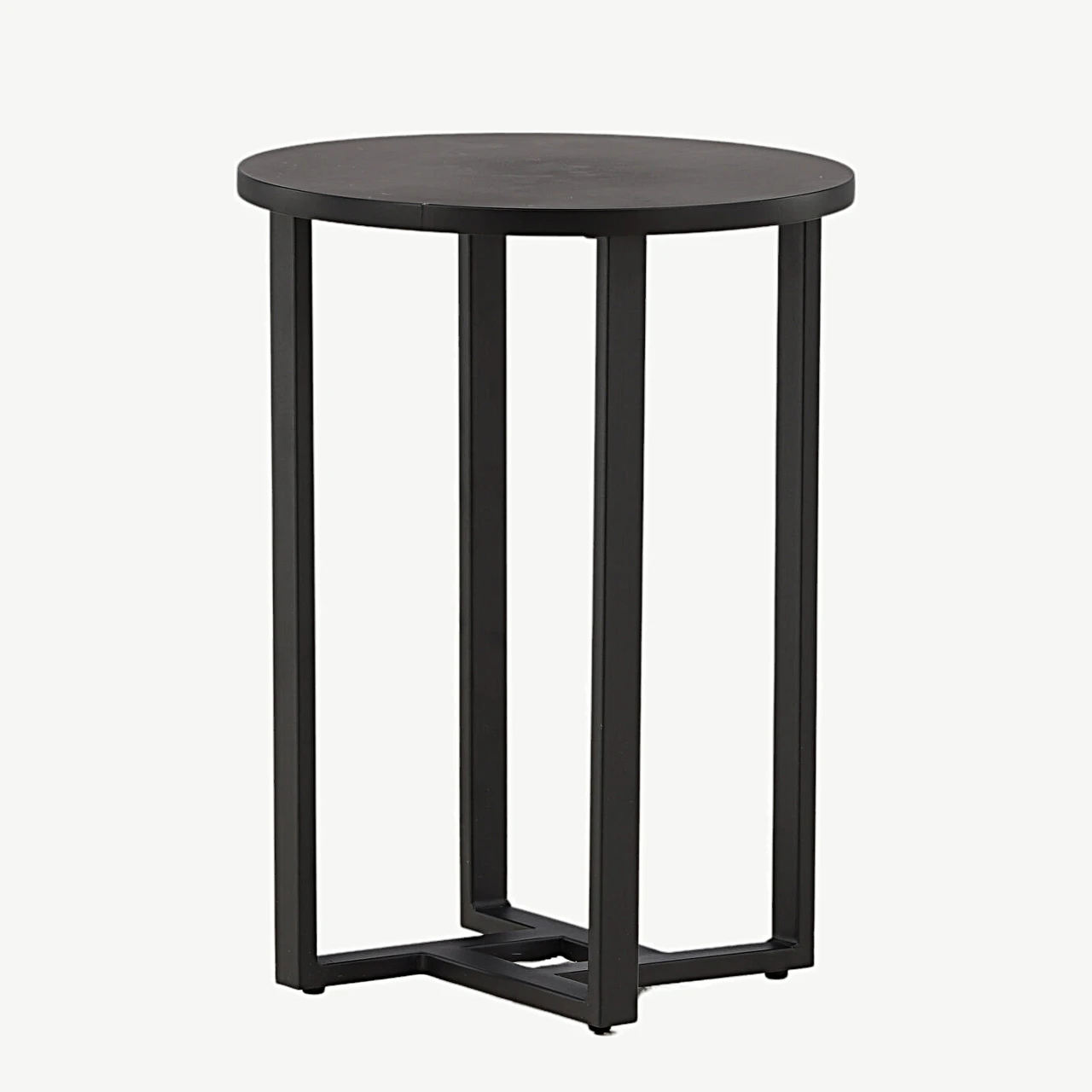 Lawton ümmargune must diivanilaud, MDF ja metallraam, ø40 cm - 15009-020
