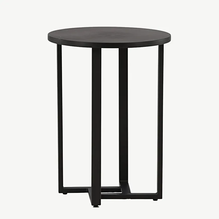 Lawton ümmargune must diivanilaud, MDF ja metallraam, ø40 cm - 15009-020