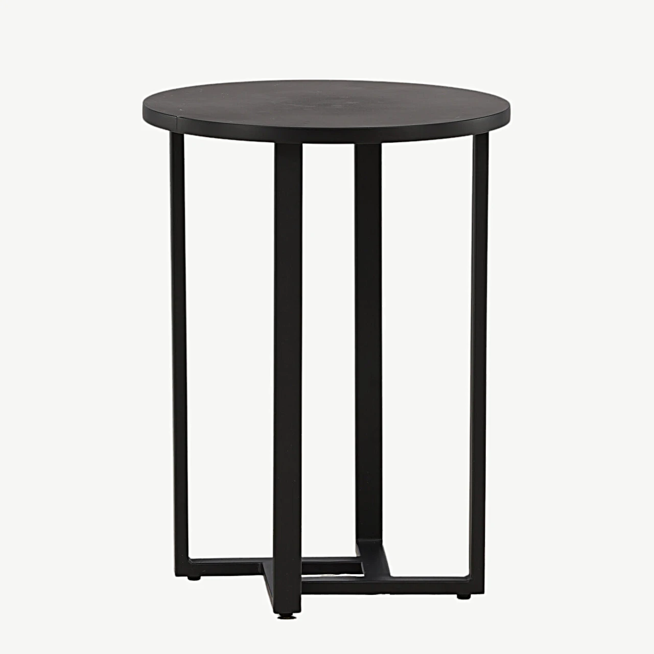Lawton ümmargune must diivanilaud, MDF ja metallraam, ø40 cm - 15009-020