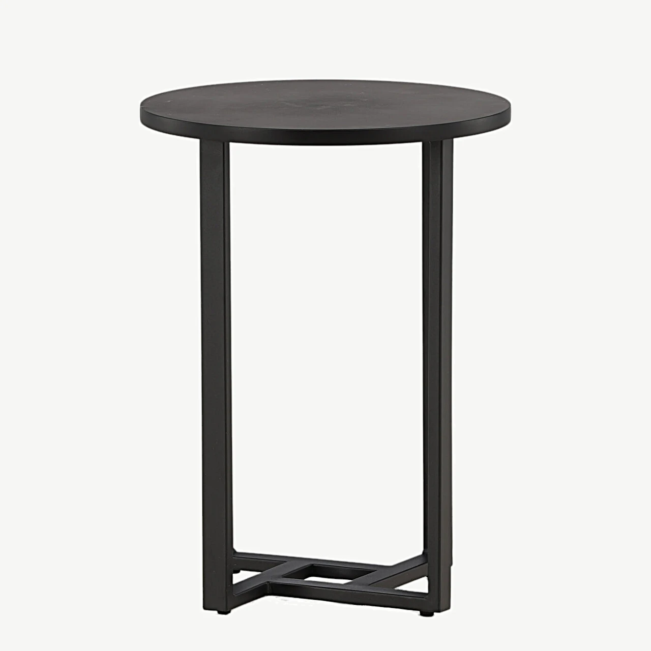 Lawton ümmargune must diivanilaud, MDF ja metallraam, ø40 cm - 15009-020
