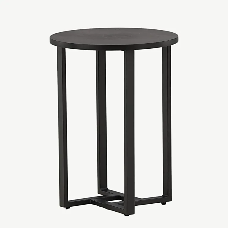 Lawton ümmargune must diivanilaud, MDF ja metallraam, ø40 cm - 15009-020