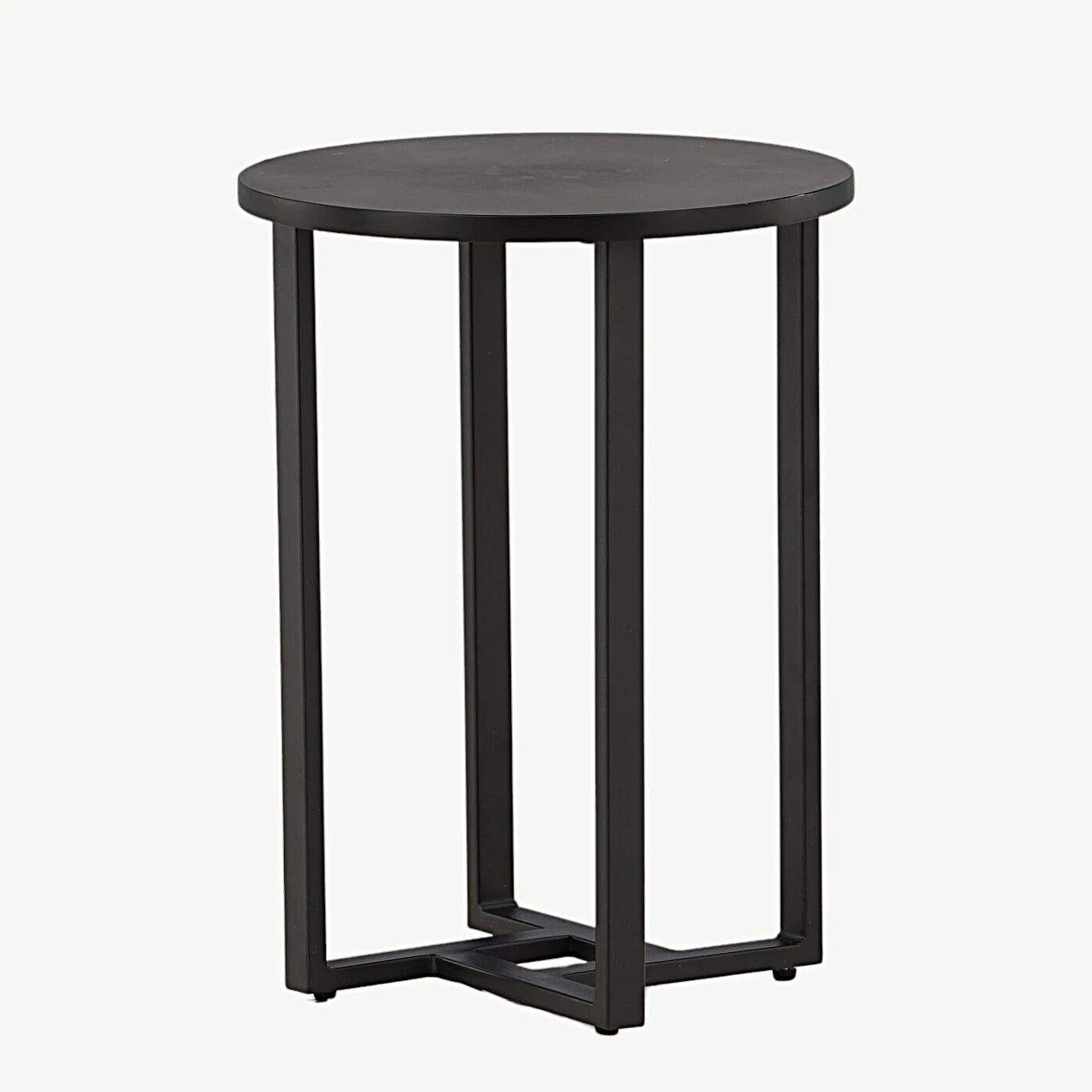 Lawton ümmargune must diivanilaud, MDF ja metallraam, ø40 cm - 15009-020