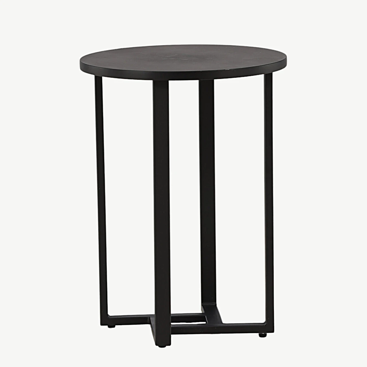 Lawton ümmargune must diivanilaud, MDF ja metallraam, ø40 cm - 15009-020