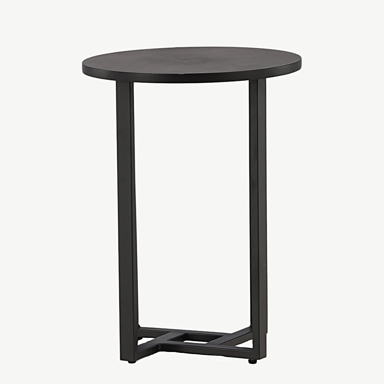 Lawton ümmargune must diivanilaud, MDF ja metallraam, ø40 cm - 15009-020