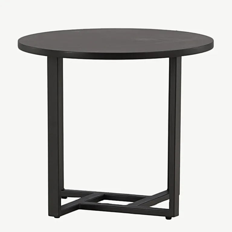 Ümmargune must diivanilaud Lawton (MDF, teras, Ø50 cm) - 15009-021