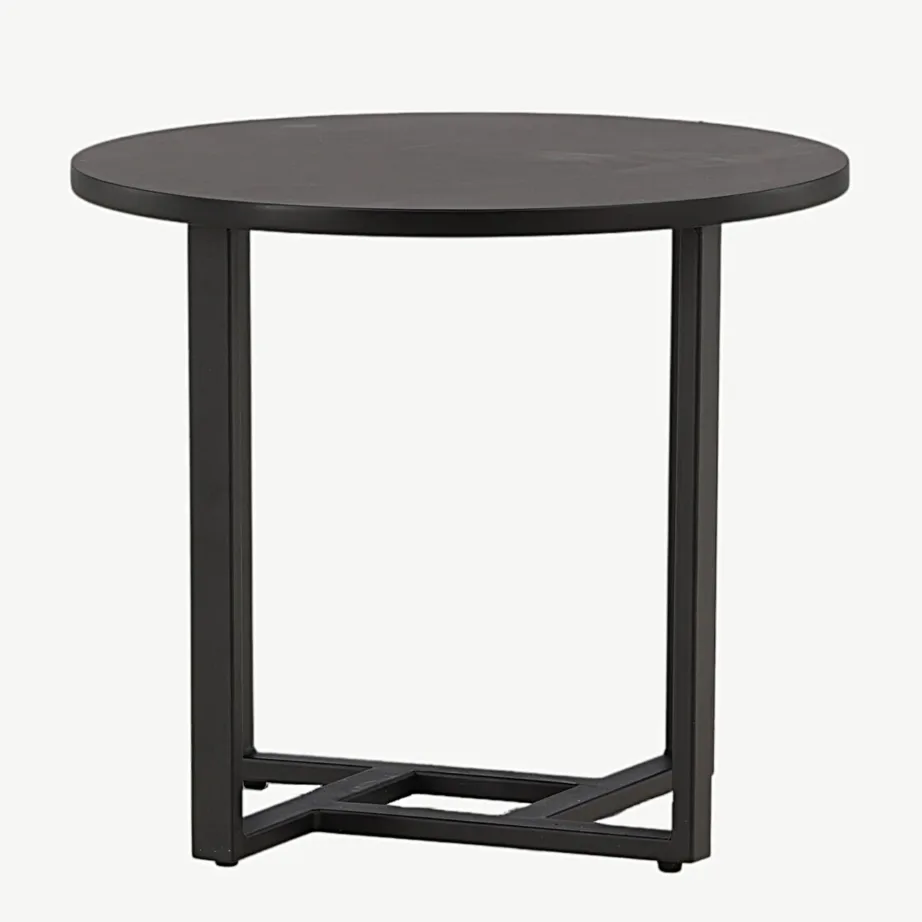 Ümmargune must diivanilaud Lawton (MDF, teras, Ø50 cm), 15009-021 – 2