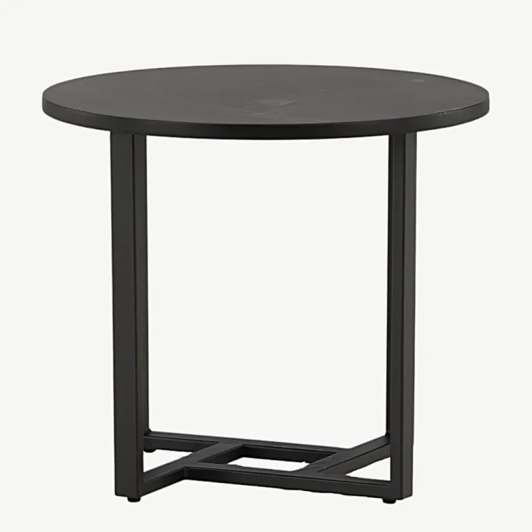 Ümmargune must diivanilaud Lawton (MDF, teras, Ø50 cm) - 15009-021