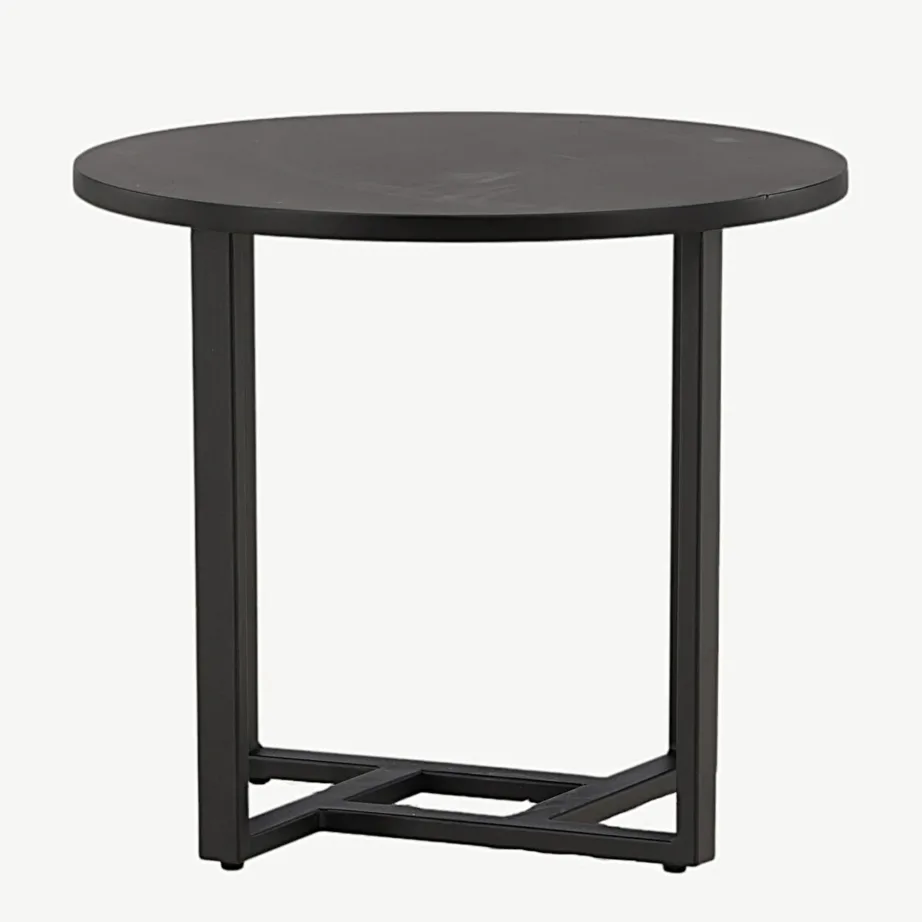 Ümmargune must diivanilaud Lawton (MDF, teras, Ø50 cm), 15009-021 – 4