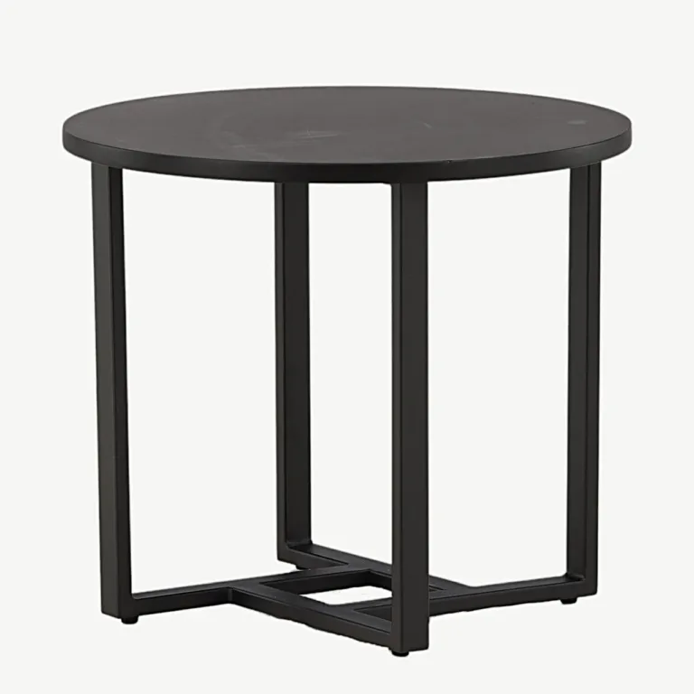 Ümmargune must diivanilaud Lawton (MDF, teras, Ø50 cm) - 15009-021