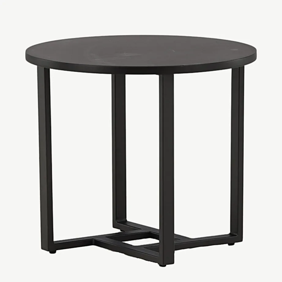 Ümmargune must diivanilaud Lawton (MDF, teras, Ø50 cm), 15009-021 – 5