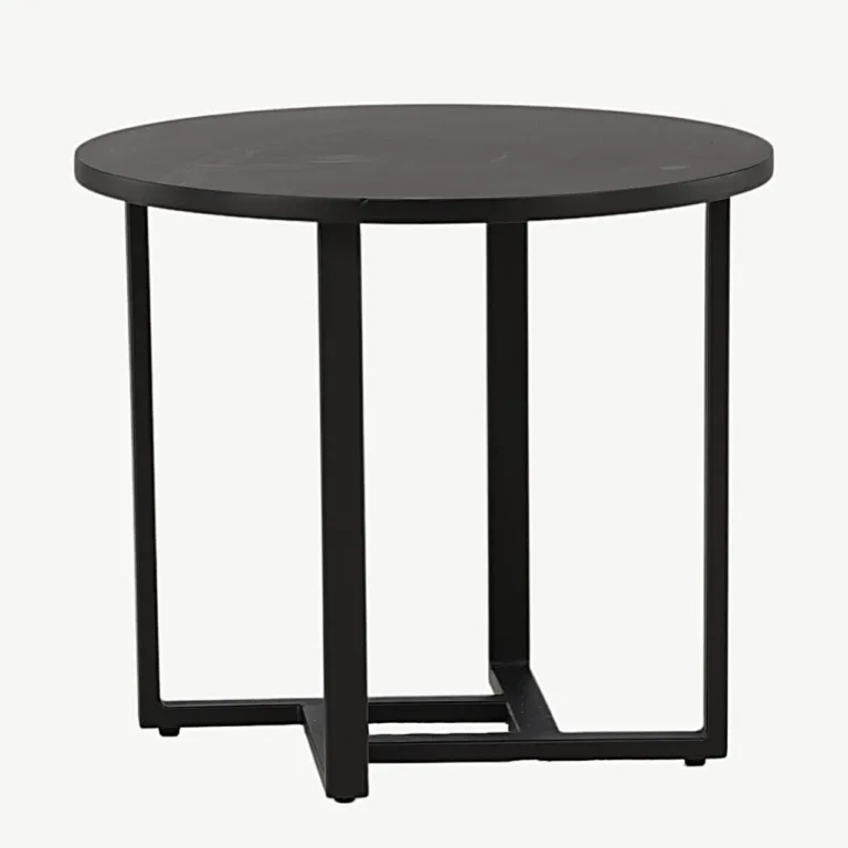 Ümmargune must diivanilaud Lawton (MDF, teras, Ø50 cm) - 15009-021