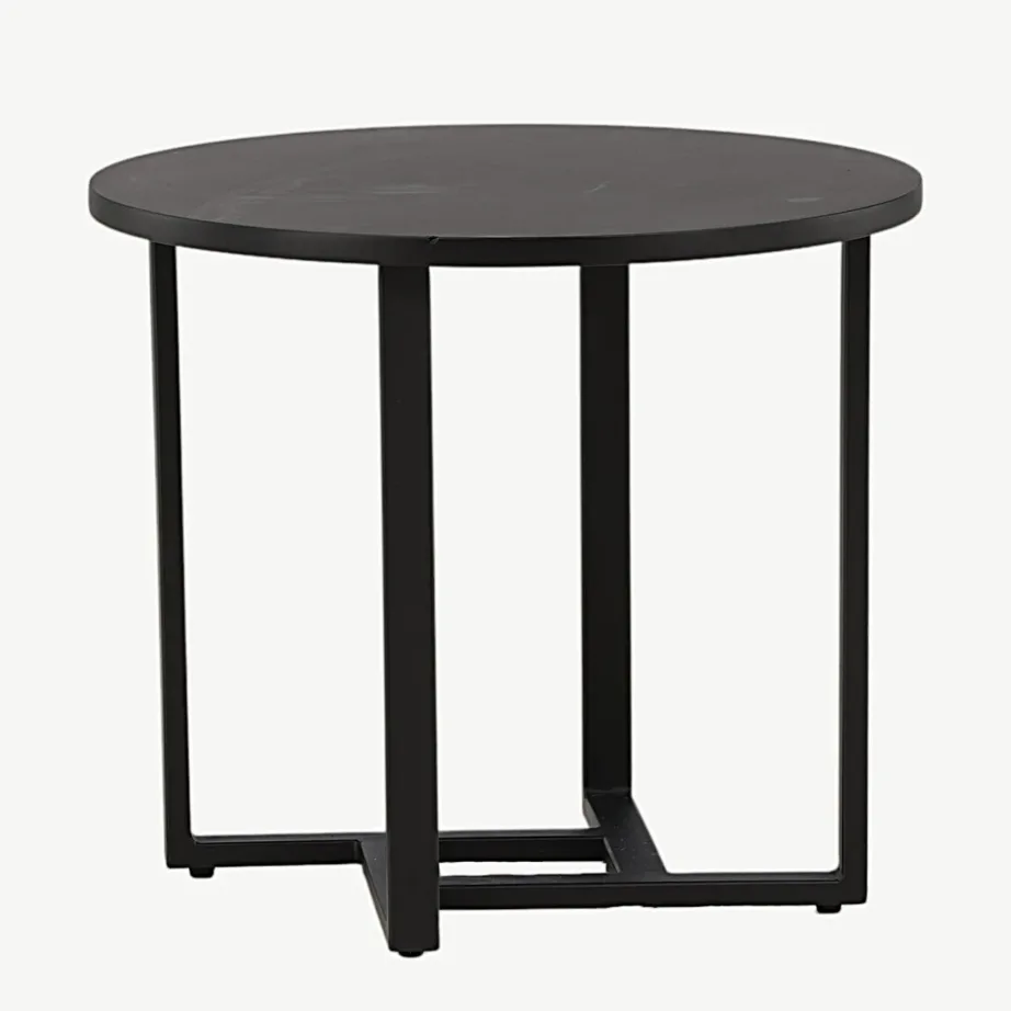 Ümmargune must diivanilaud Lawton (MDF, teras, Ø50 cm), 15009-021 – 6