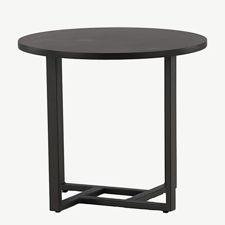 Ümmargune must diivanilaud Lawton (MDF, teras, Ø50 cm) - 15009-021