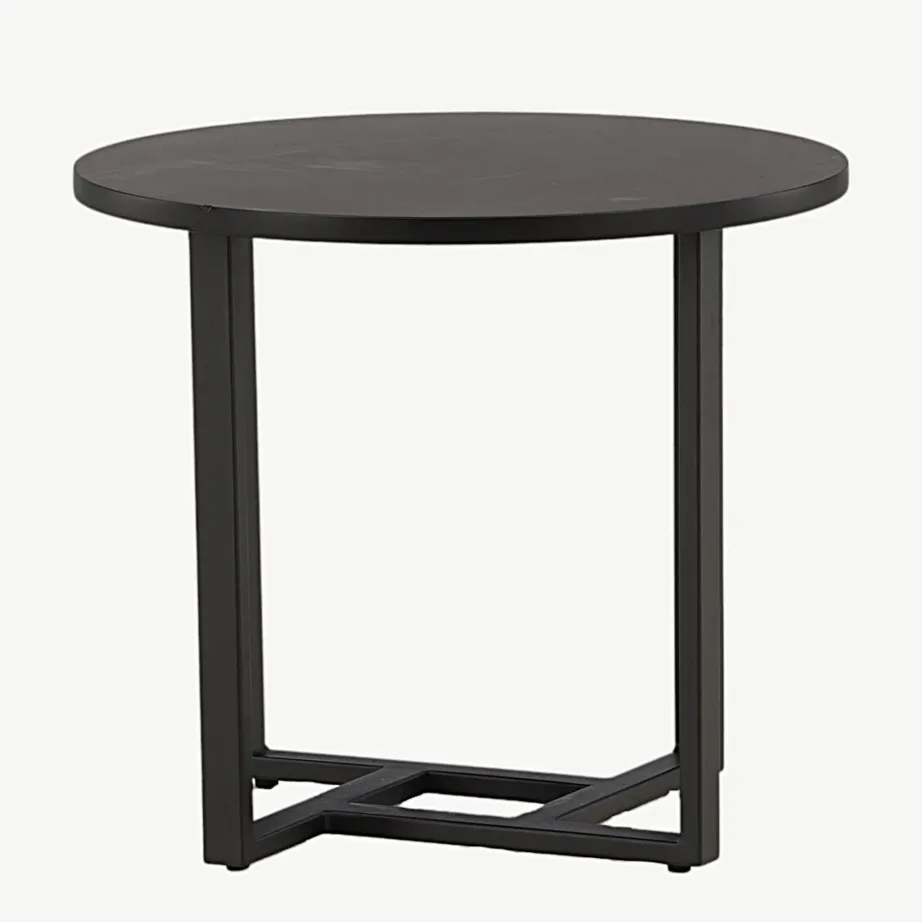 Ümmargune must diivanilaud Lawton (MDF, teras, Ø50 cm), 15009-021 – 7