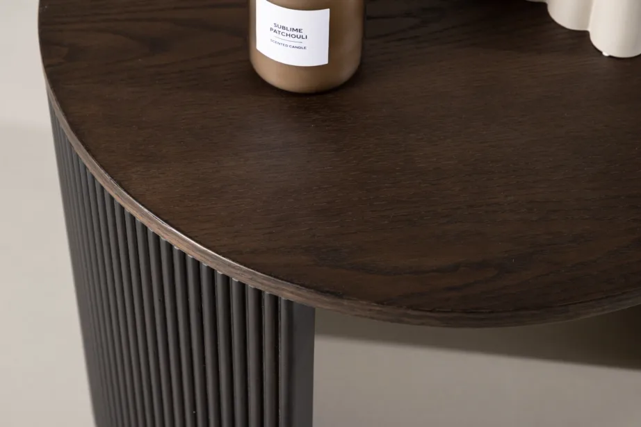 Mokkatooniga ümmarguse lauaplaadiga diivanilaud Bristol (Ø60 cm, saarepuit, MDF), 15009-040 – 10