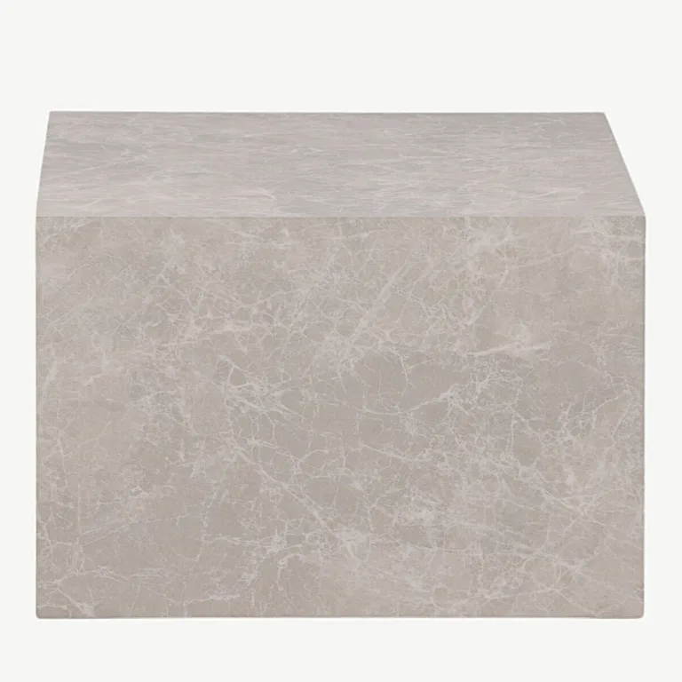 Beeži marmorimustriga madal diivanilaud York (MDF, 80 × 60 cm) - 15009-090
