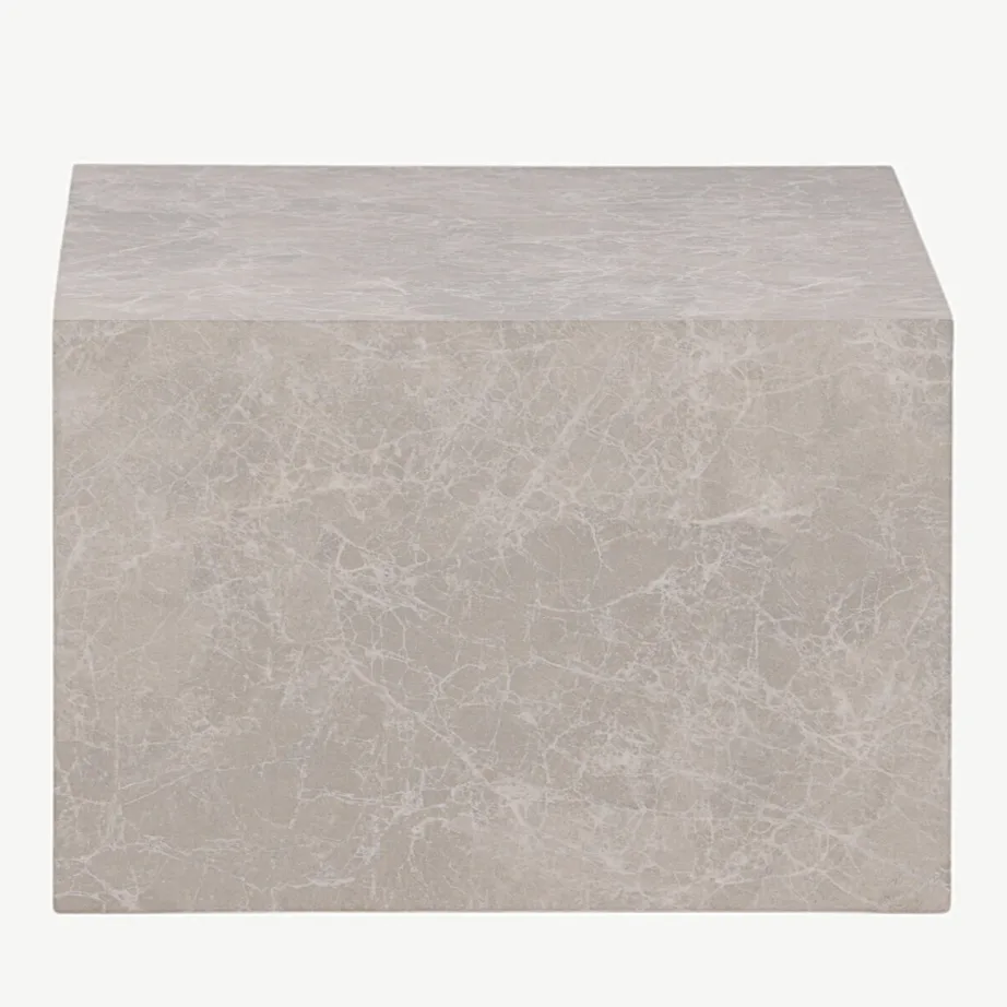 Beeži marmorimustriga madal diivanilaud York (MDF, 80 × 60 cm), 15009-090 – 2