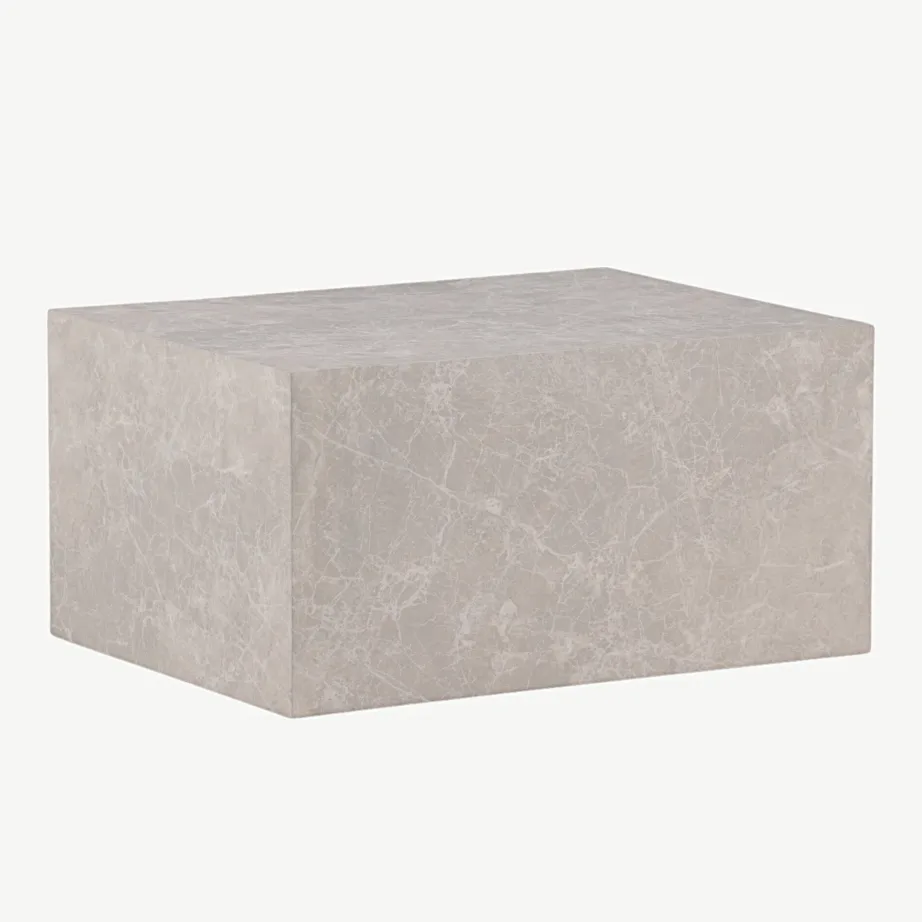 Beeži marmorimustriga madal diivanilaud York (MDF, 80 × 60 cm), 15009-090 – 3